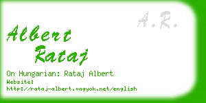 albert rataj business card